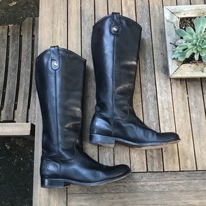 Frye Melissa Button Leather Tall Riding Boots